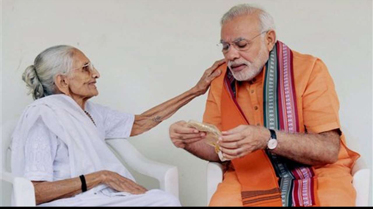 PM Modi meets his mother, younger brother in Gandhinagar during his Gujarat  tour