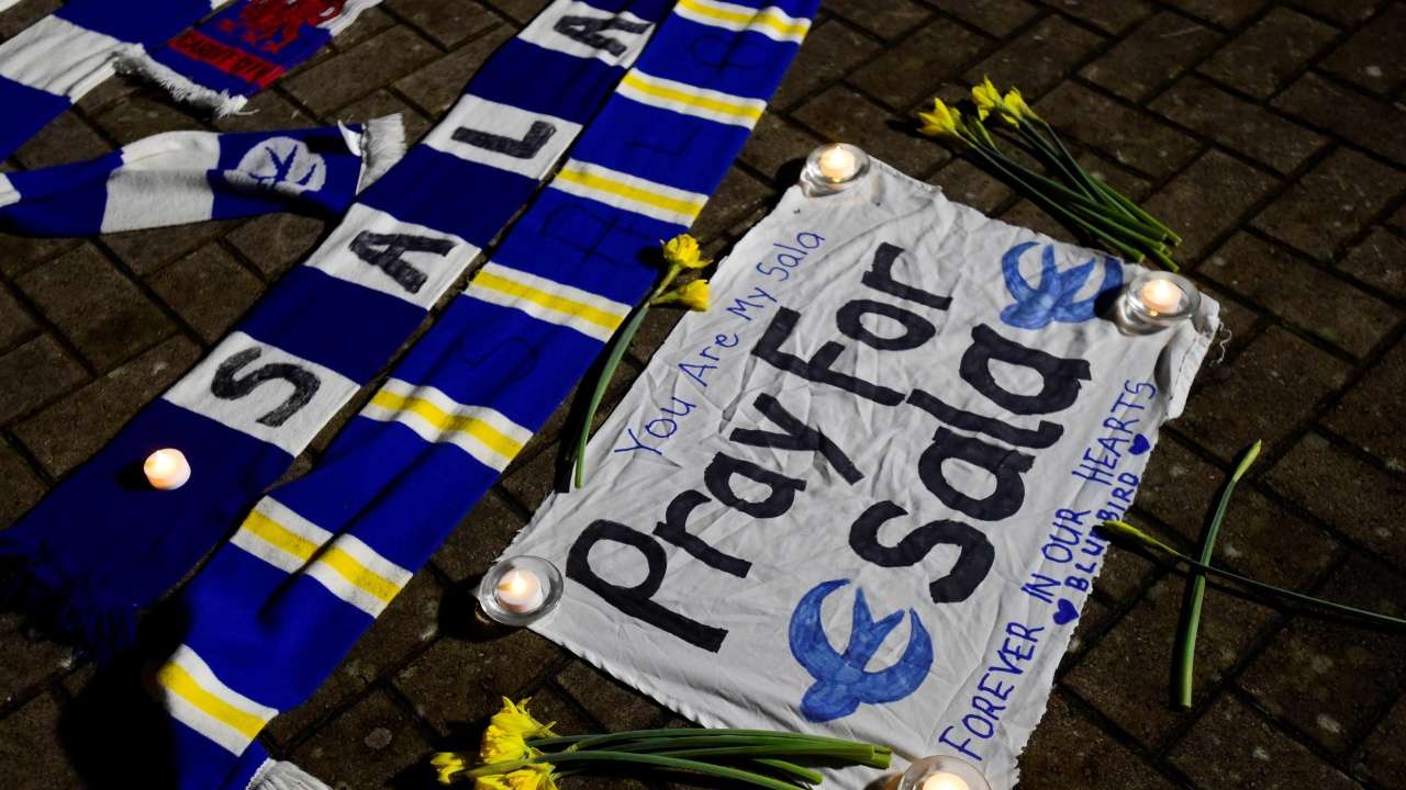 Tributes left outside Cardiff City's stadium for Emiliano Sala