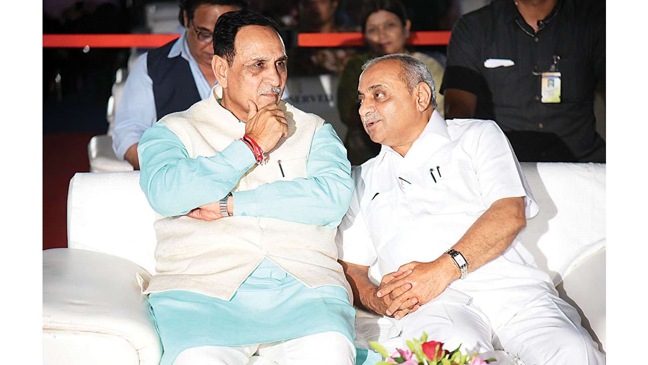 CM Vijay Rupani (left) and Deputy CM Nitin Patel