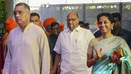 Sharad Pawar with daughter