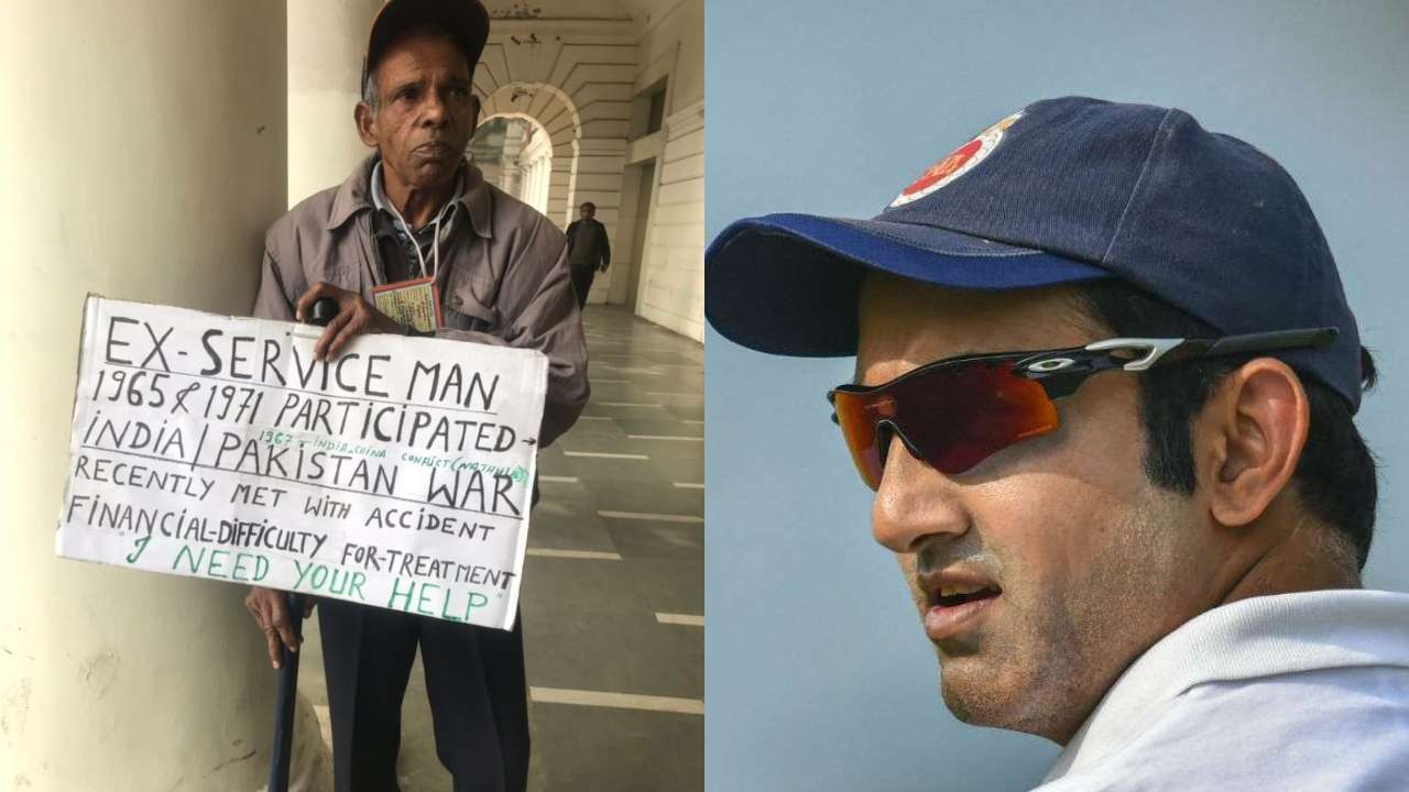 Gautam Gambhir shares pic of Army veteran begging in Delhi