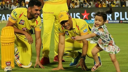 Ziva celebrates CSK win with dad MS Dhoni