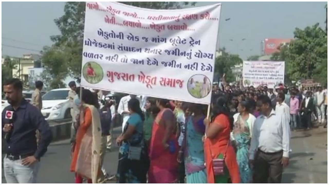 Farmers in Gujarat stage protest against bullet train project