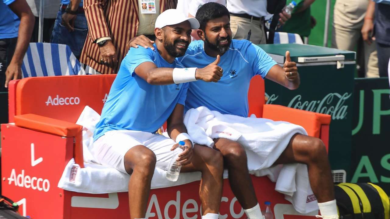 Rohan Bopanna and Divij Sharan during Davis Cup tie against Italy
