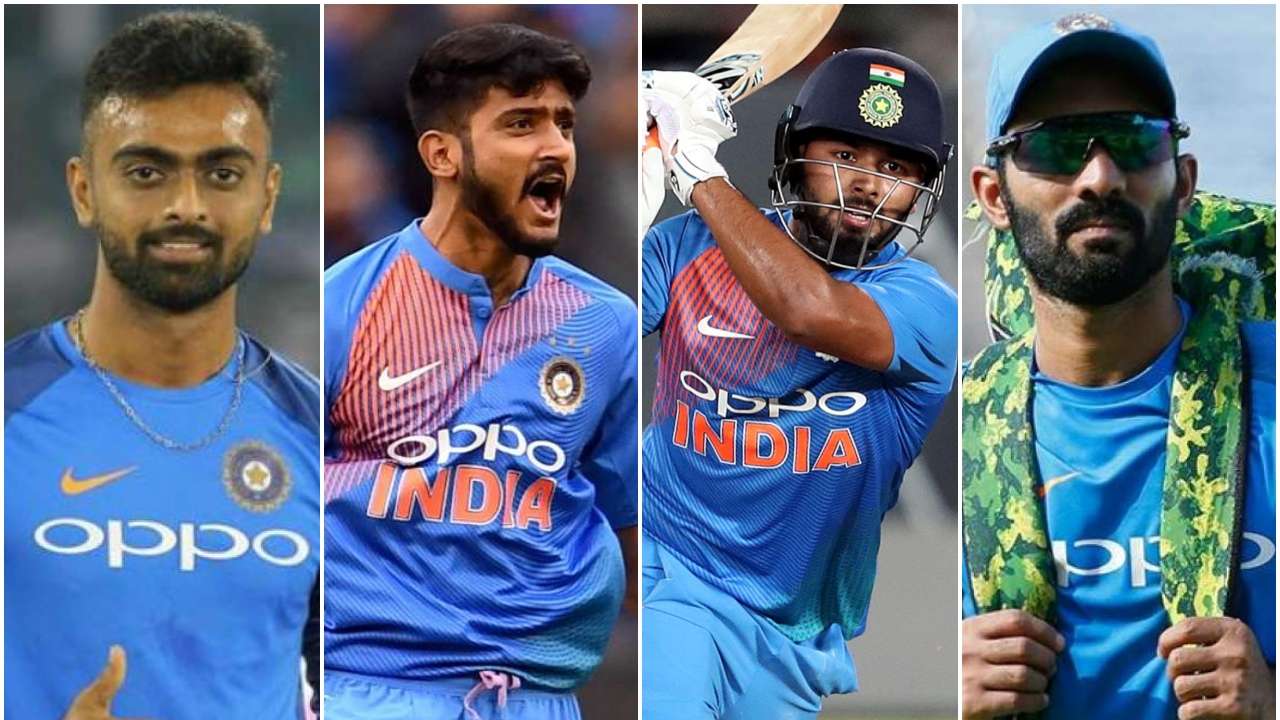 (L to R) Jaydev Unadkat, Khaleel Ahmed, Rishabh Pant and Dinesh Karthik