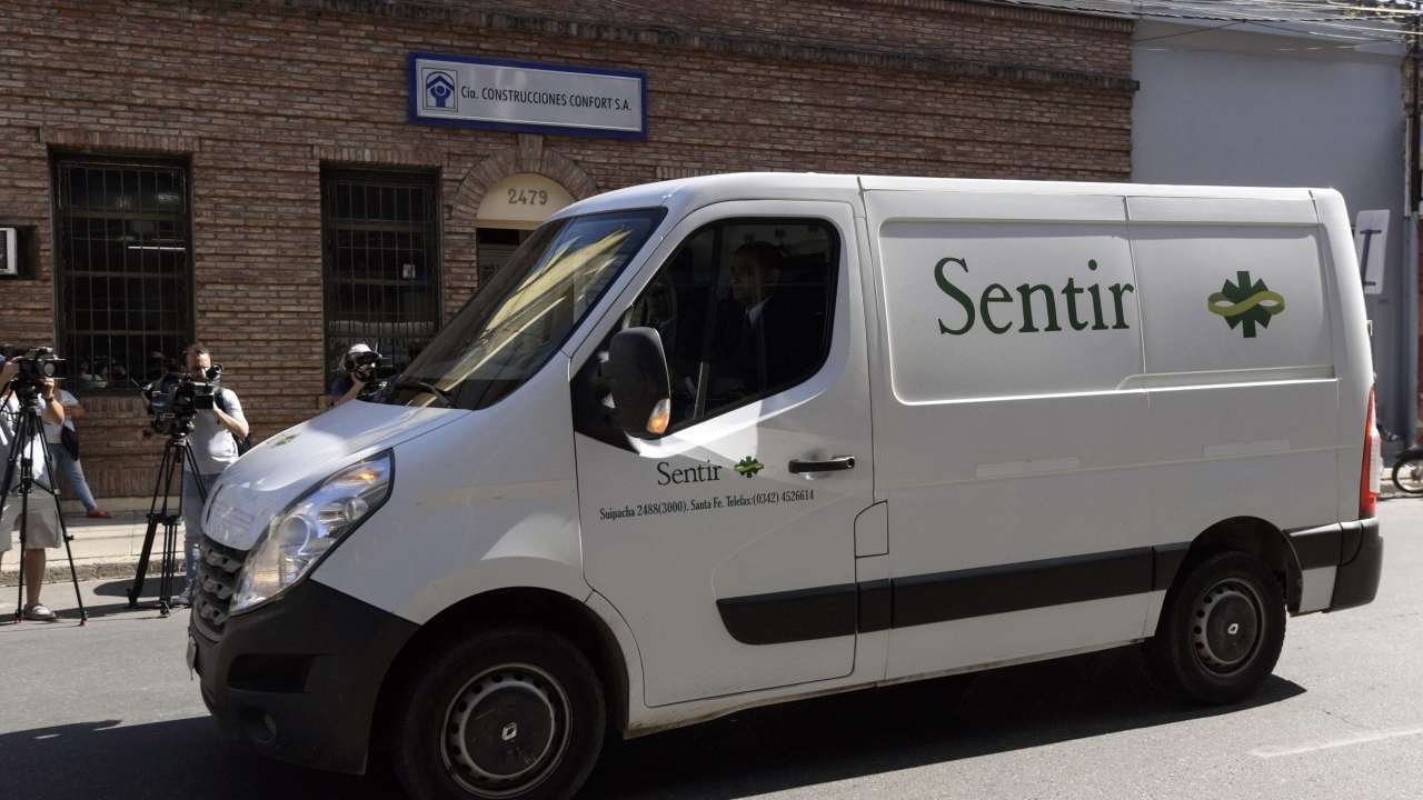 The van carrying the coffin with the remains of late footballer Emiliano Sala arrives in Santa Fe province, Argentina