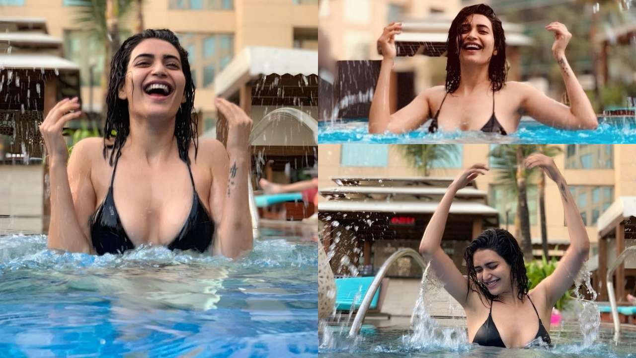 Karishma Kapoor Ki Nangi Sexy Video - In Pics: Small screen's Deepika Padukone, Karishma Tanna, makes a splash in  a SEXY black bikini
