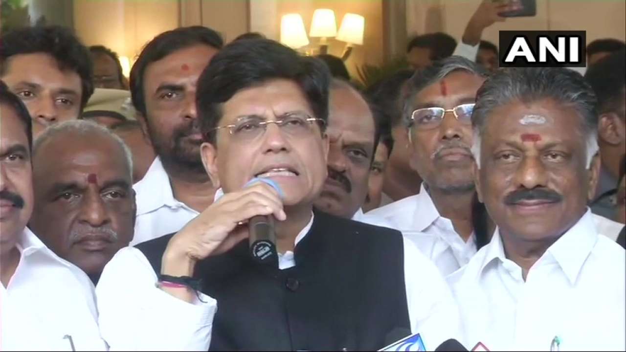 Piyush Goyal addressing press