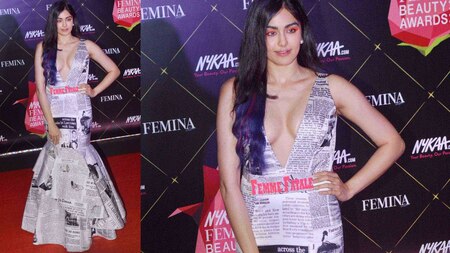 Adah Sharma wrapped in a newspaper
