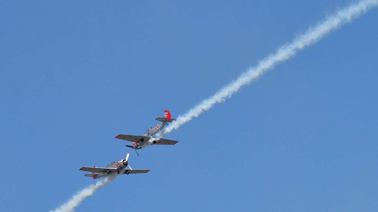 British Yakovlevs aerobatics team performs