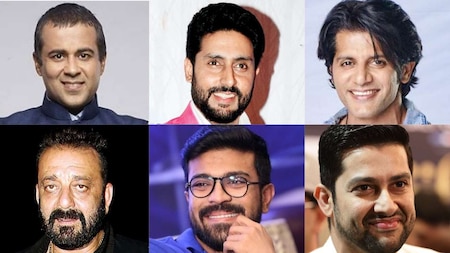 Chetan Bhagat, Sanjay Dutt, Abhishek Bachchan, Ram Charan, Karanvir Bohra and Aftab Shivdasani