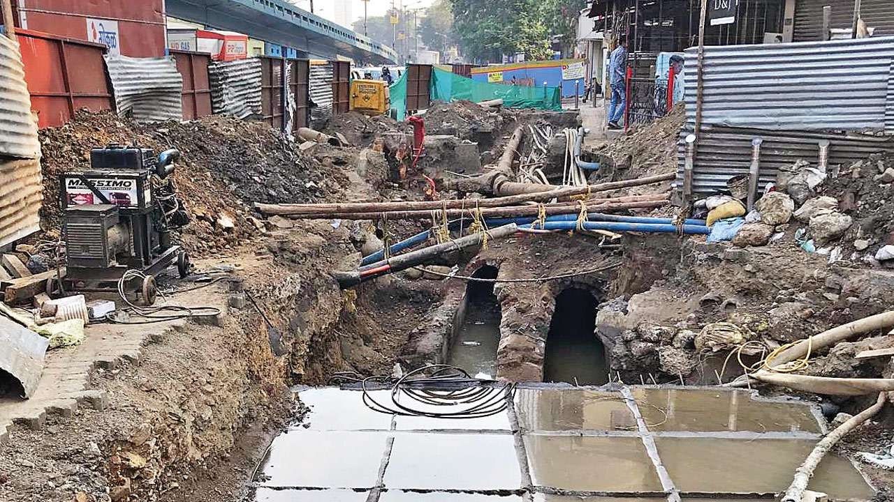 Drain repair work