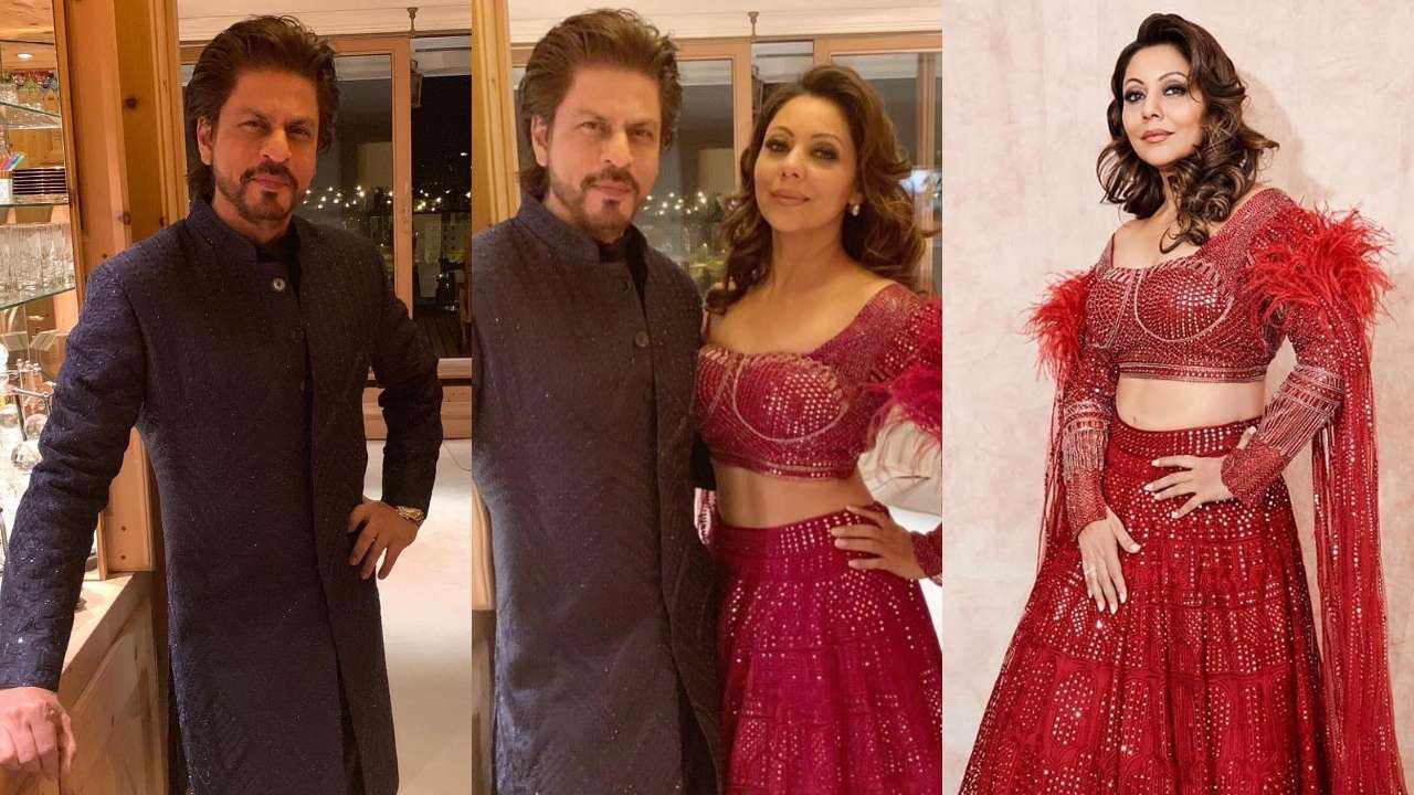 Photos Shah Rukh Khan And Gauri Khan Make For An Elegant Couple At Akash Ambani Shloka Mehtas 