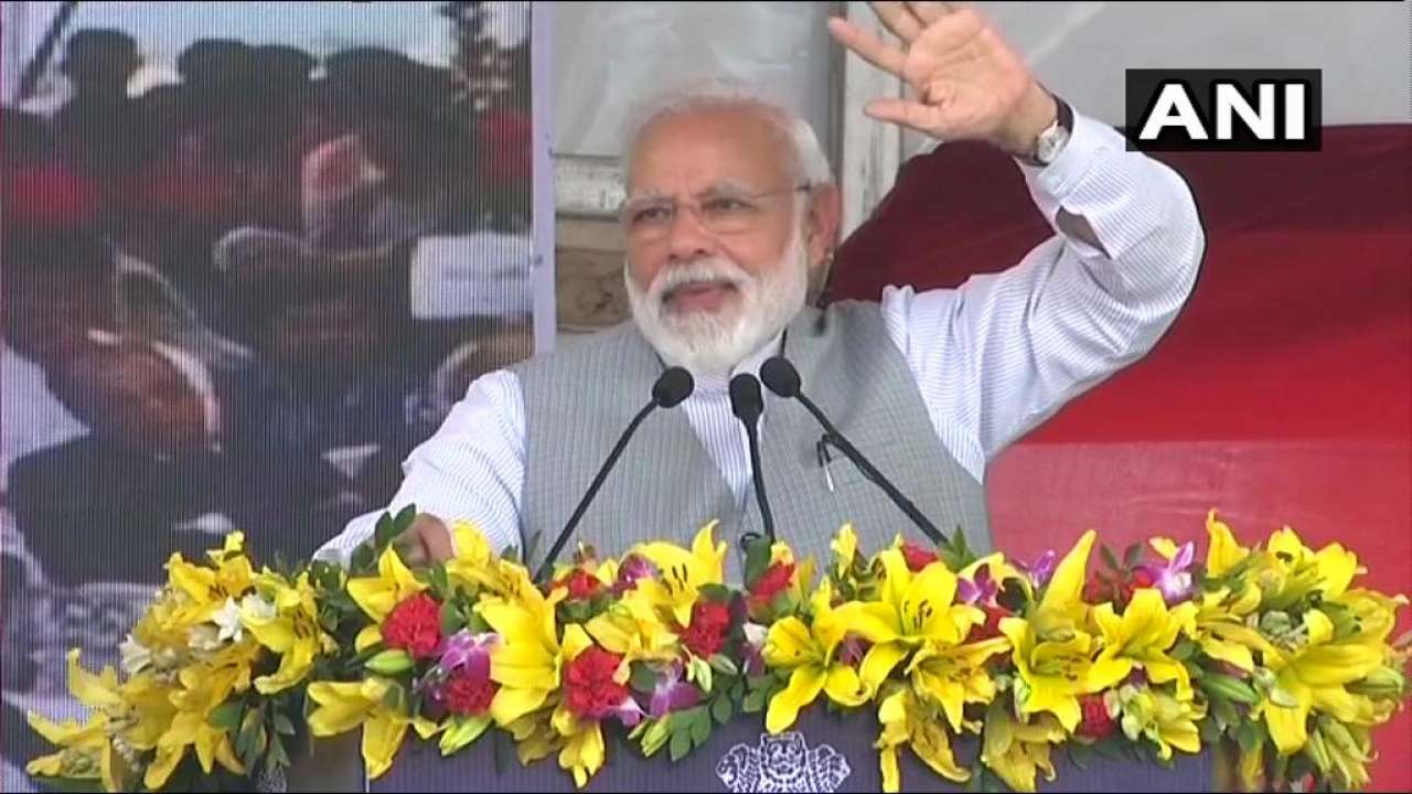 PM Narendra Modi speaking in Greater Noida