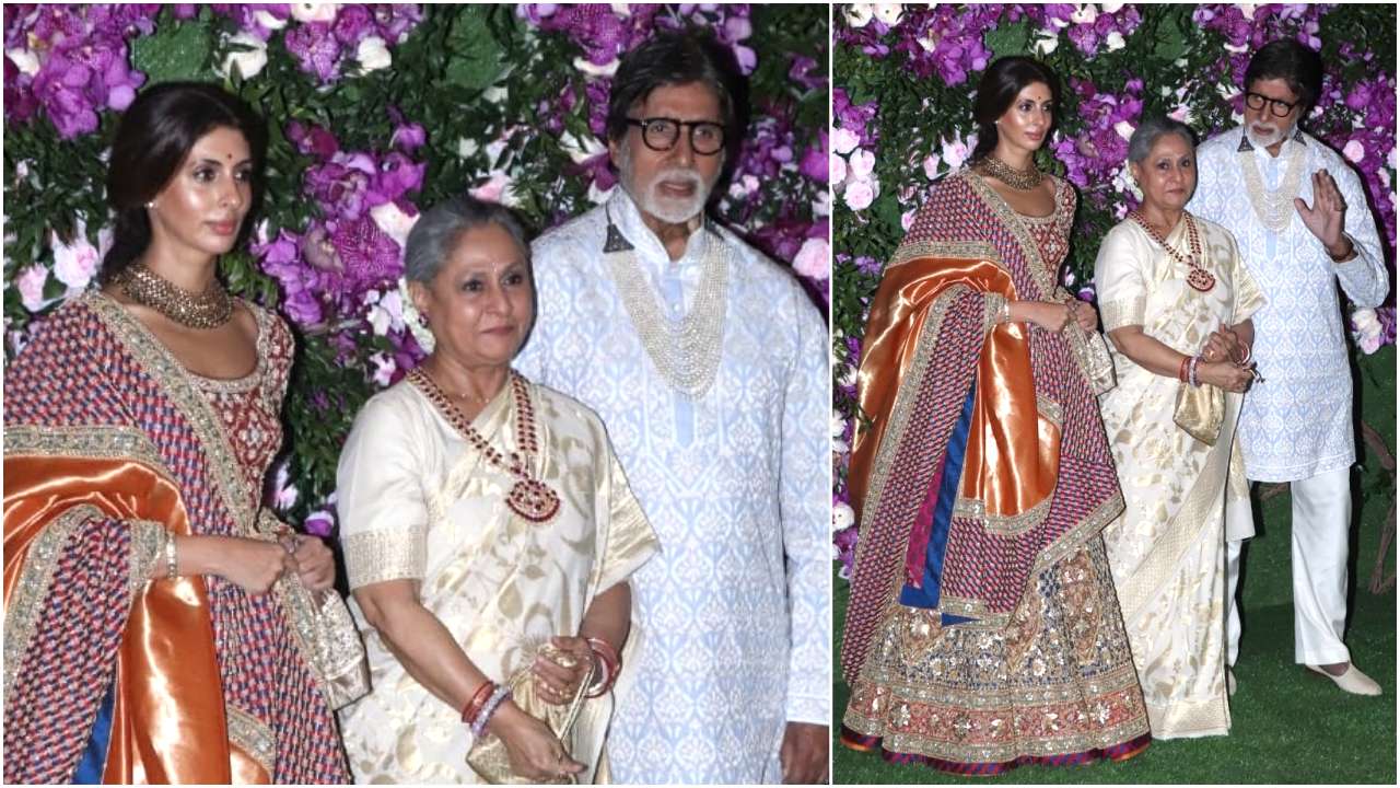 Amitabh Bachchan and Jaya Bachchan arrive with daughter Shweta Nanda