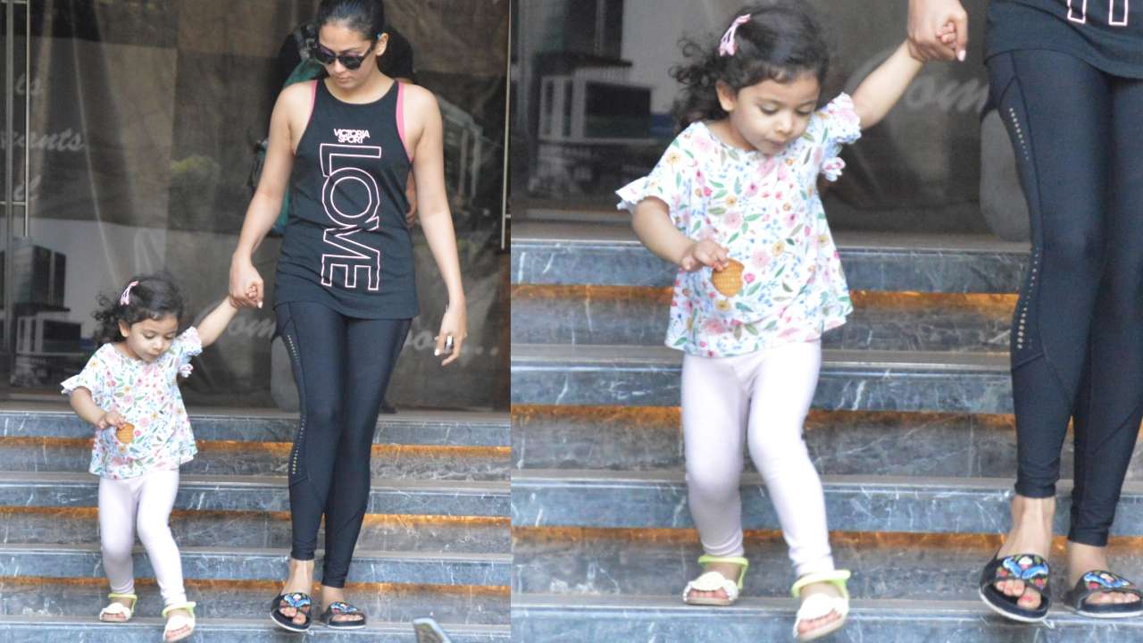 Pics Misha S Fun Time With Mommy Mira Rajput Will Remind You Of Ranbir Deepika S Matargashti Hook Step misha s fun time with mommy mira rajput