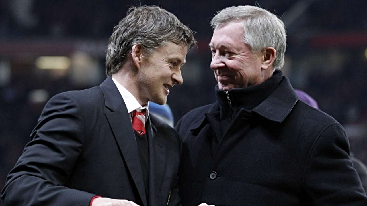 Ole Gunnar Solskjaer and Alex Ferguson