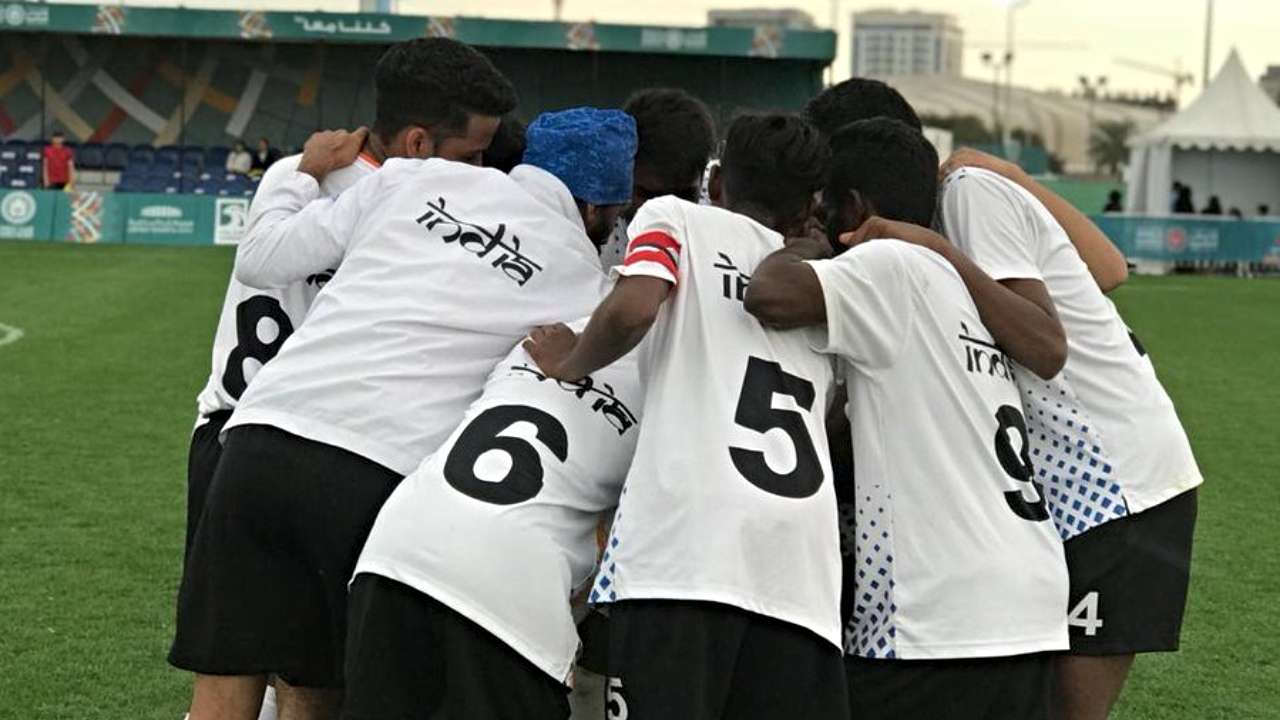 Indian football team taking part at Special Olympics