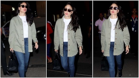 Queen Bebo nails the airport look like a BOSS!