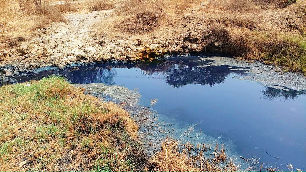 Polluted water