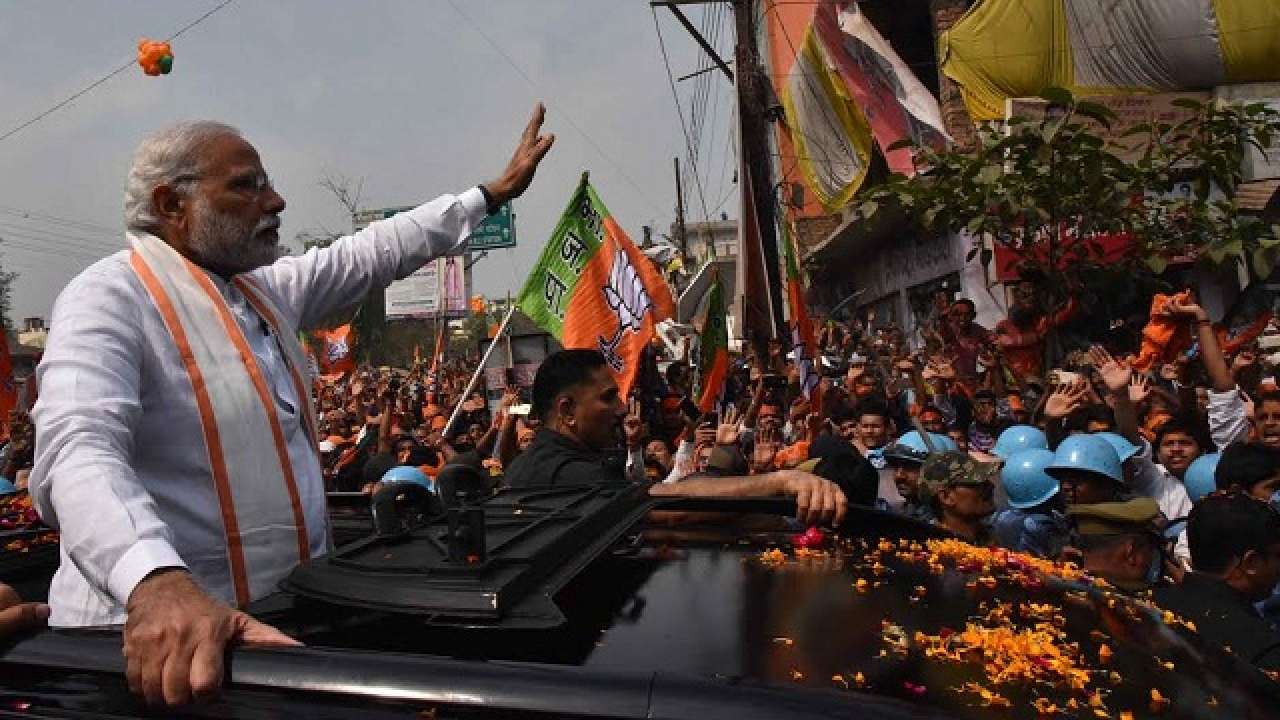 Modi talked up his party's 'main bhi chowkidar' counterattack.