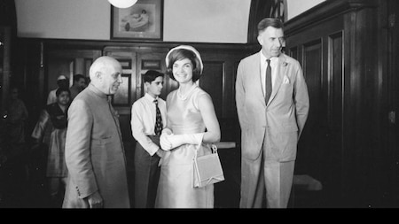 Kennedy at Nehru's residence