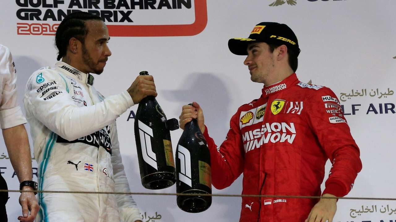 Lewis Hamilton and Charles Leclerc