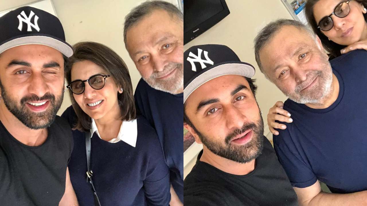 Ranbir’s selfie with parents Rishi and Neetu Kapoor is all about ‘positivity, happiness, love and wink’