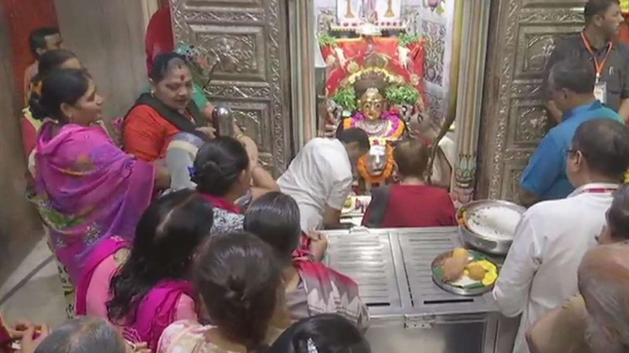 Prayer at Mumba Devi temple