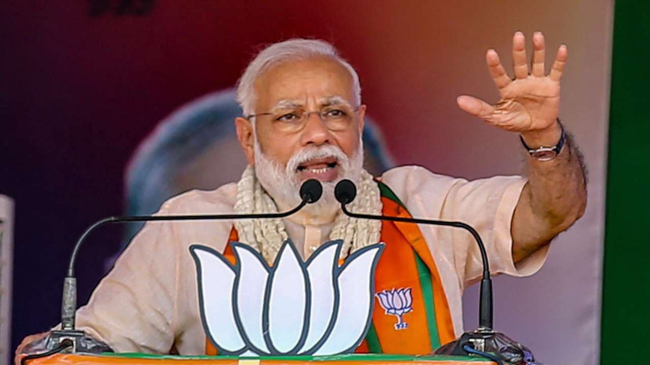 Narendra Modi campaigning in Wardha
