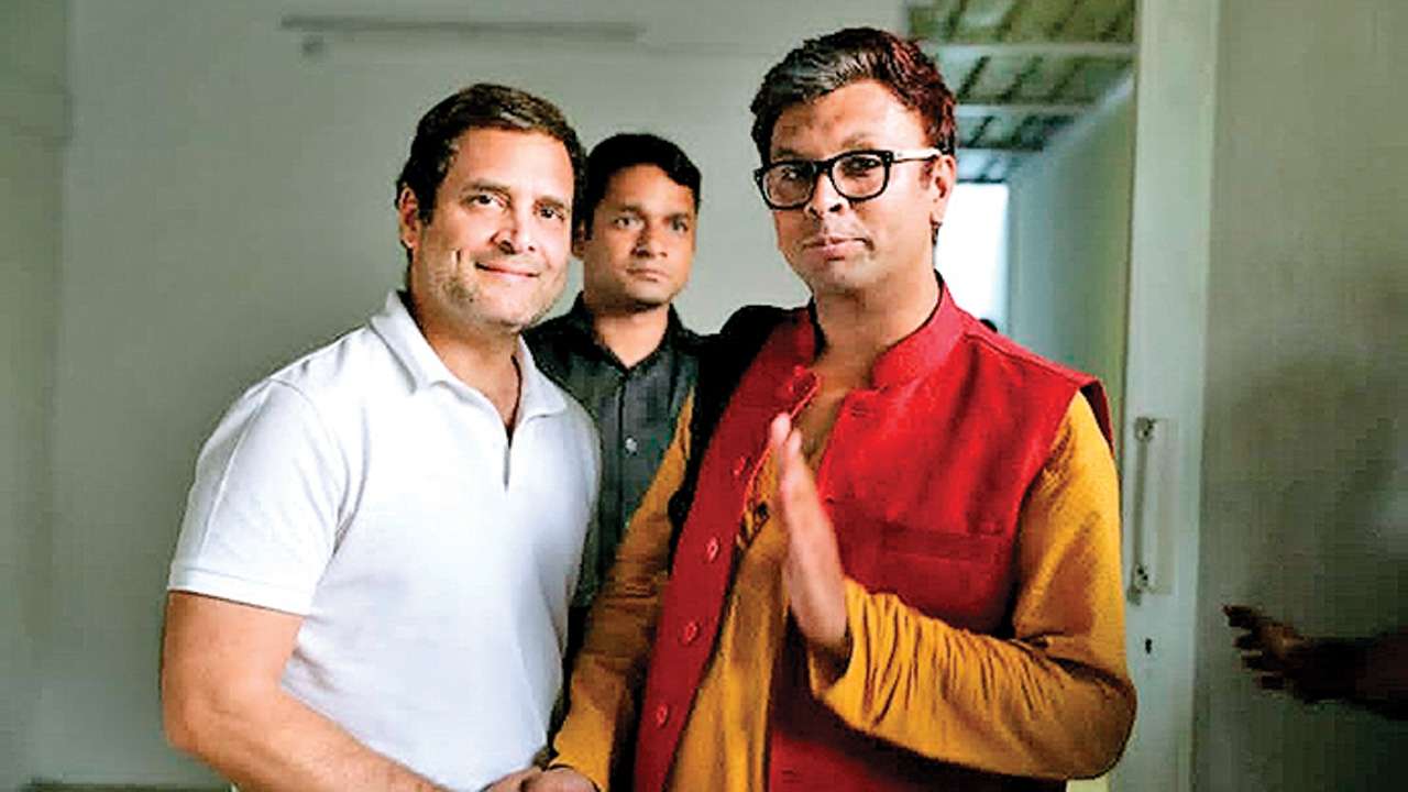 Harish Iyer with Rahul Gandhi