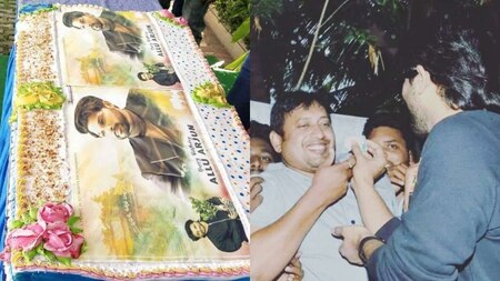 Allu Arjun's lavish brithday cake from fans