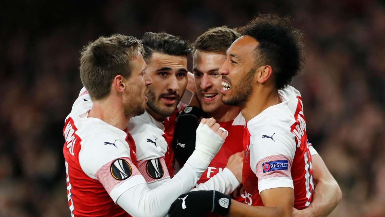 Aaron Ramsey celebrating after goal