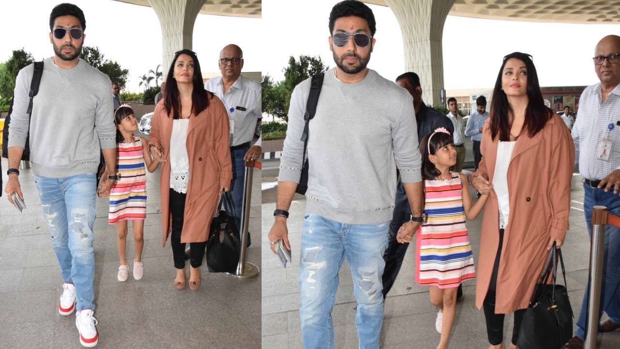Aishwarya Rai, Abhishek Bachchan and Aaradhya all set for a family trip.  See pics - India Today