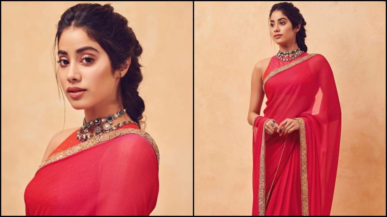 Photos: Janhvi Kapoor is an epitome of grace and beauty in pink saree