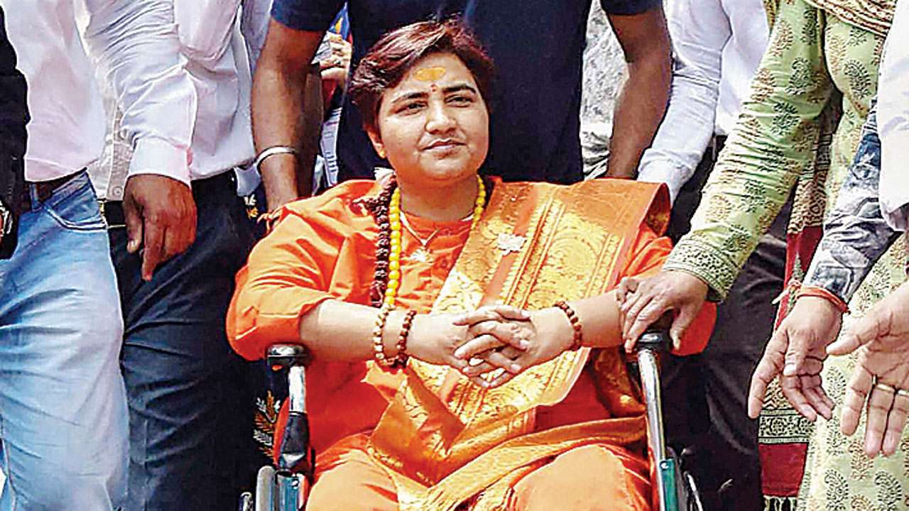 Image result for Sadhvi Pragya has a magical silver brick for Ram mandir among, Know more