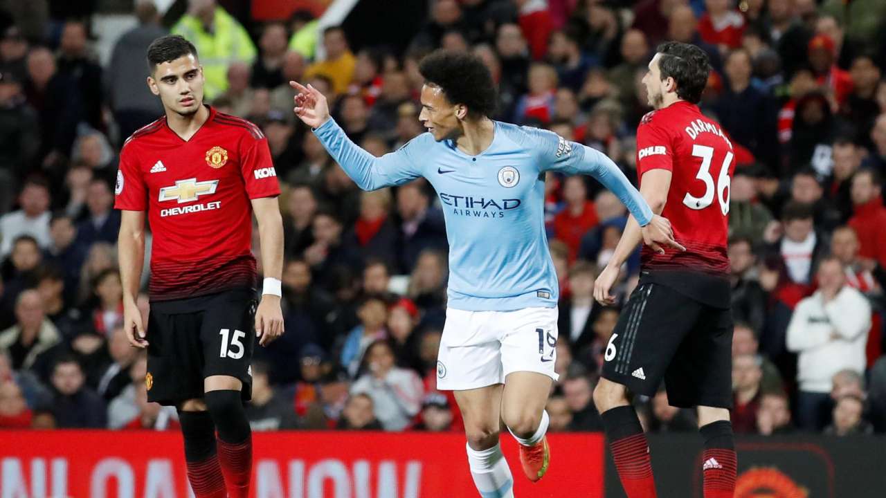 Leroy Sane celebrates scoring their second goal 