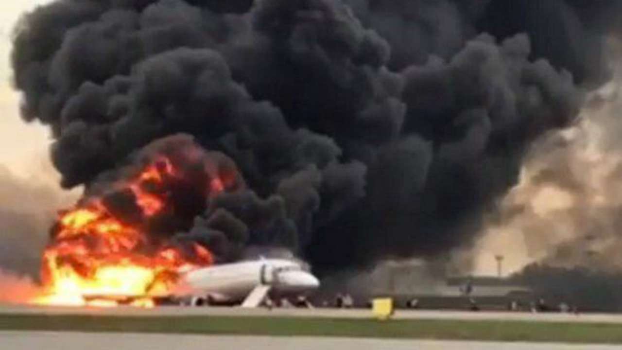 13 killed as Russian Sukhoi Superjet plane makes emergency landing at Moscow airport after catching fire