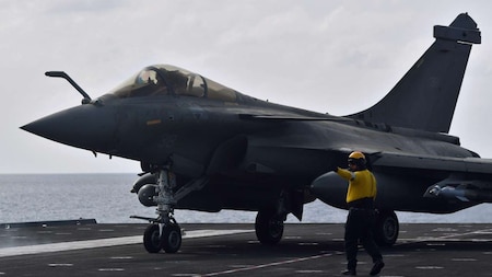 French Rafale prepares for take off