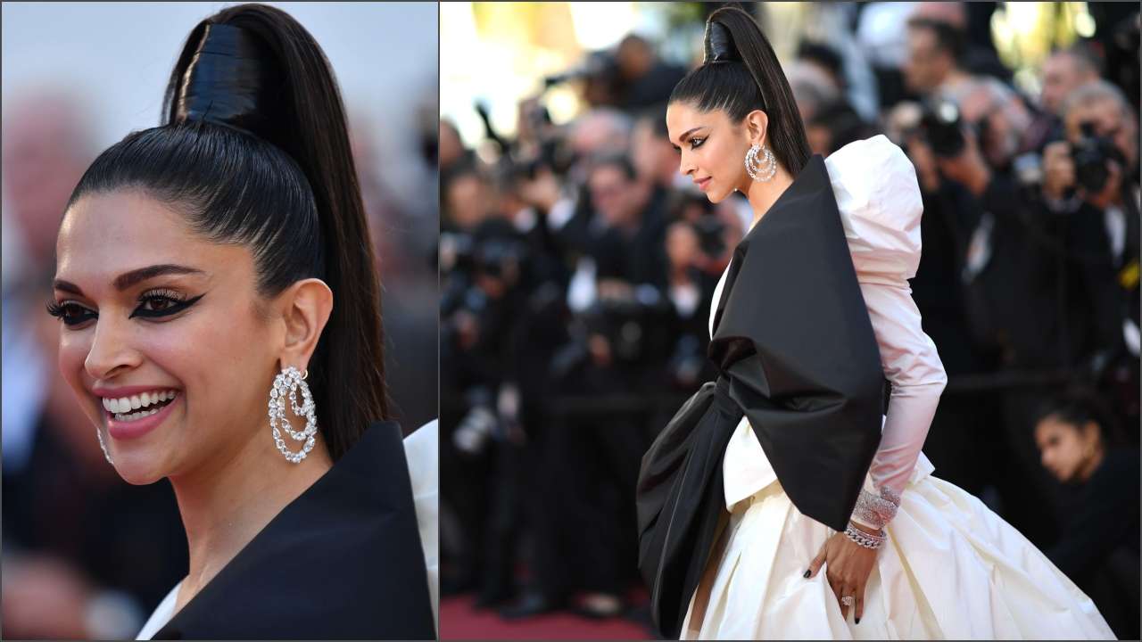 Deepika Padukone S Cannes Red Carpet Look One Decoded Deepika for experience axis by axis bank tvc #deepikapadukone deepika padukone bollywood fashion hair makeup high neck dress. deepika padukone s cannes red carpet