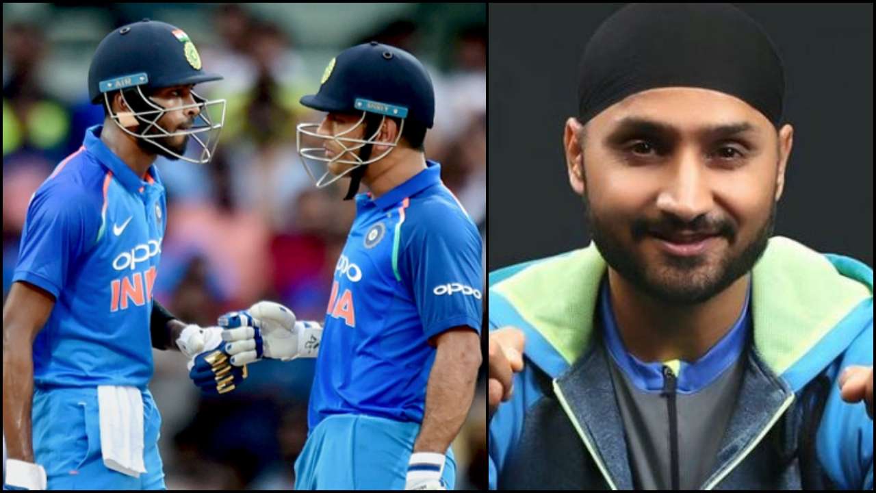 Hardik Pandya, MS Dhoni and Harbhajan Singh