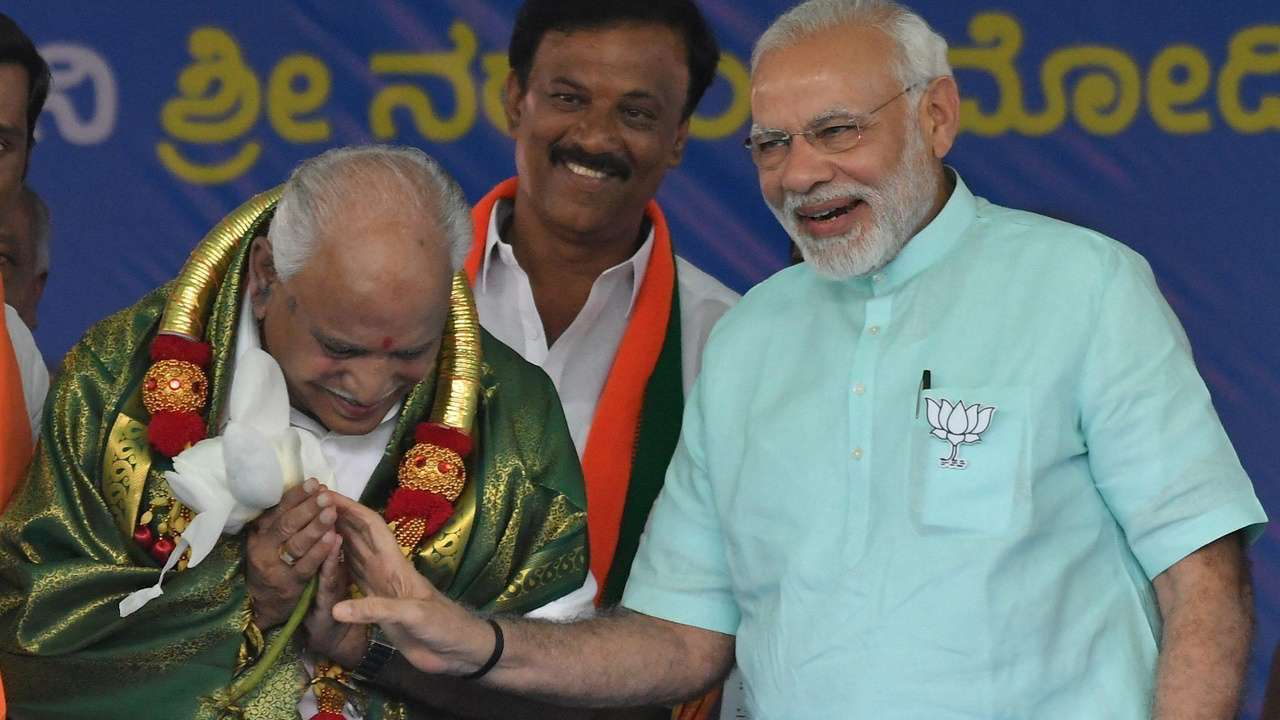 BJP's BS Yeddyurappa with PM Narendra Modi.