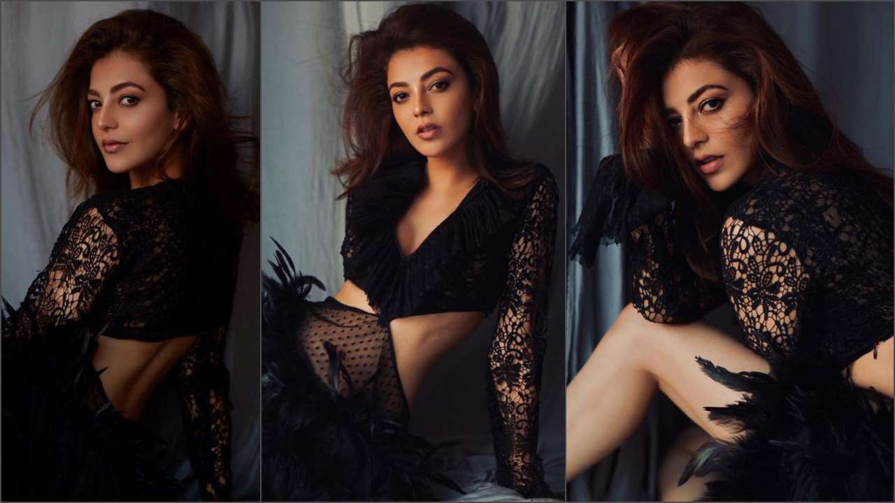Kajal Aggarwal Photosxxx - Too-HOT-to-handle! South siren Kajal Aggarwal spells BLACK MAGIC clad in a  lacy black dress, PHOTOS