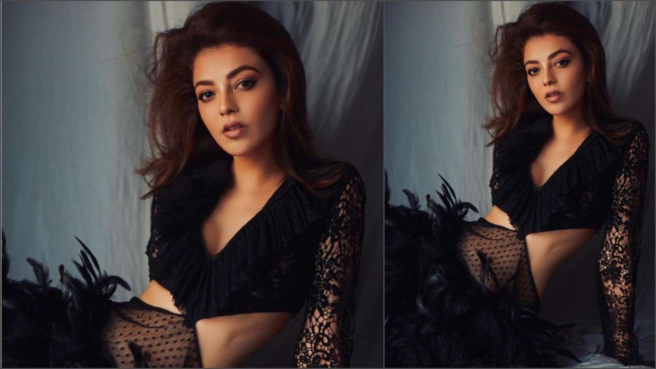 1280px x 720px - Too-HOT-to-handle! South siren Kajal Aggarwal spells BLACK MAGIC clad in a  lacy black dress, PHOTOS