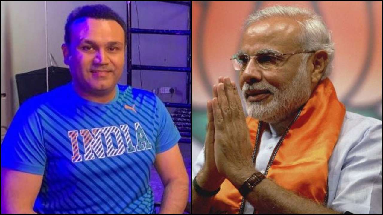 Virender Sehwag and Narendra Modi