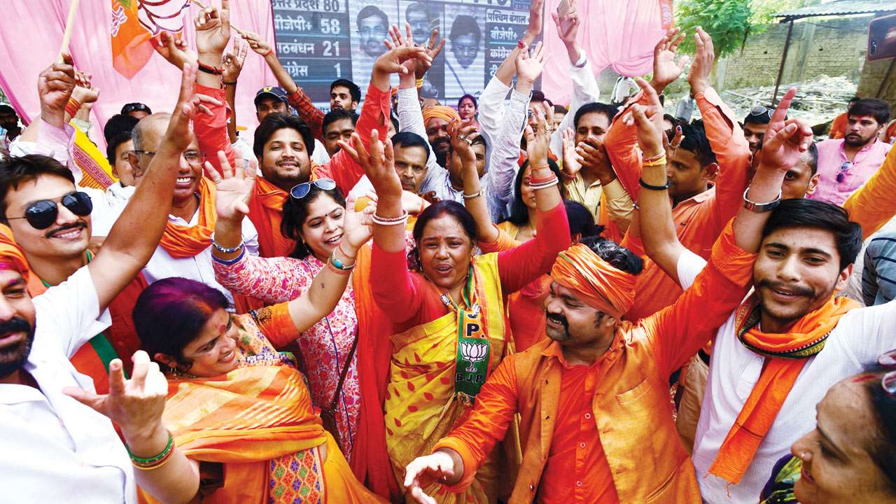 BJP cadre in Prayagraj