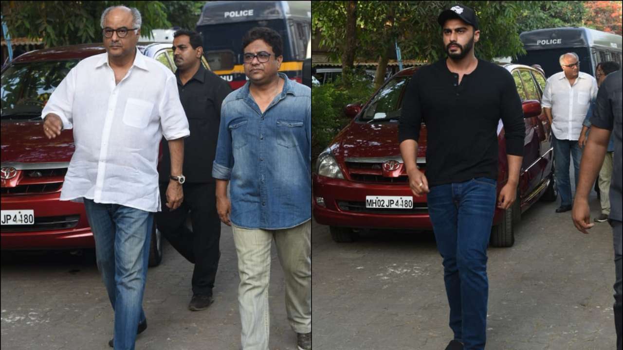 Boney Kapoor and Arjun Kapoor arrive