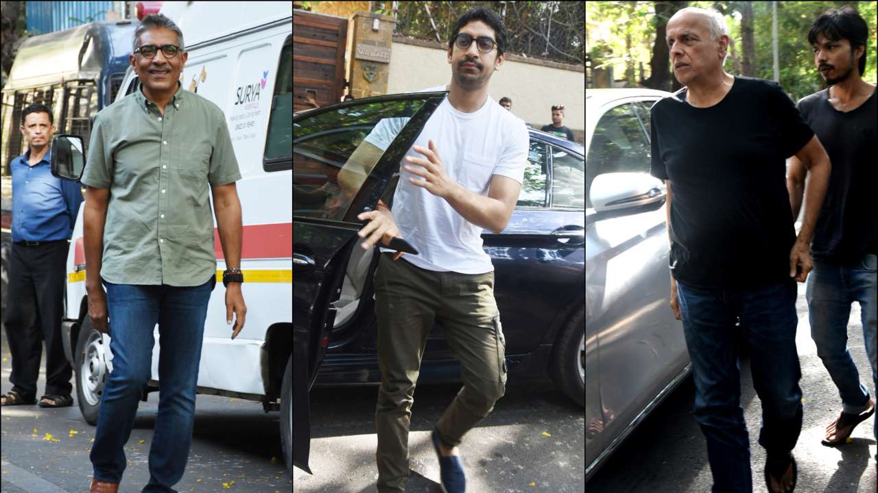 Prakash Jha Ayan Mukerji and Mahesh Bhatt at Devgn residence