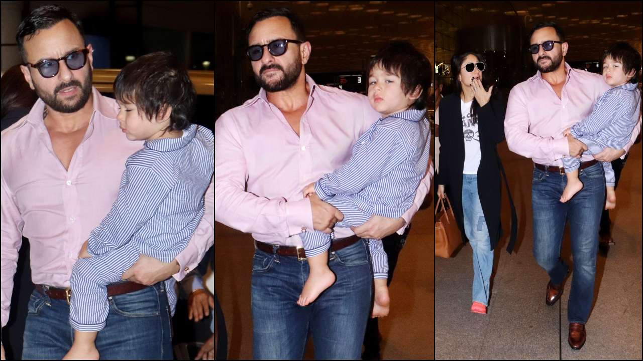 Saif Ali Khan carries Taimur in his arms