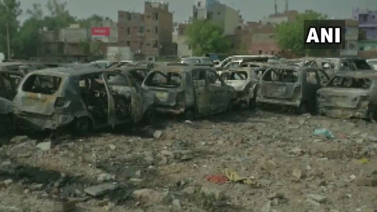 50 cars gutted in fire at Delhi police dumping ground